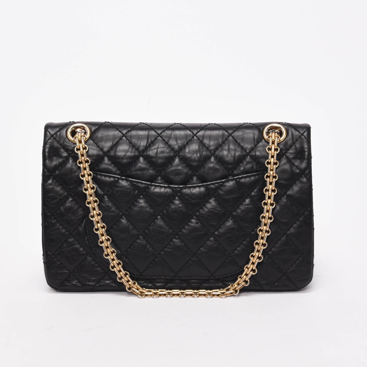 Chanel Black Distressed Calfskin 2.55 Reissue Flap Bag - Rovelle Bags