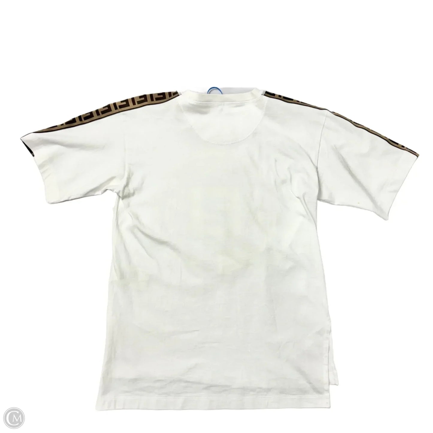 Top Short Sleeve Luxury Designer By Fendi In Cream & White, Size: Xs