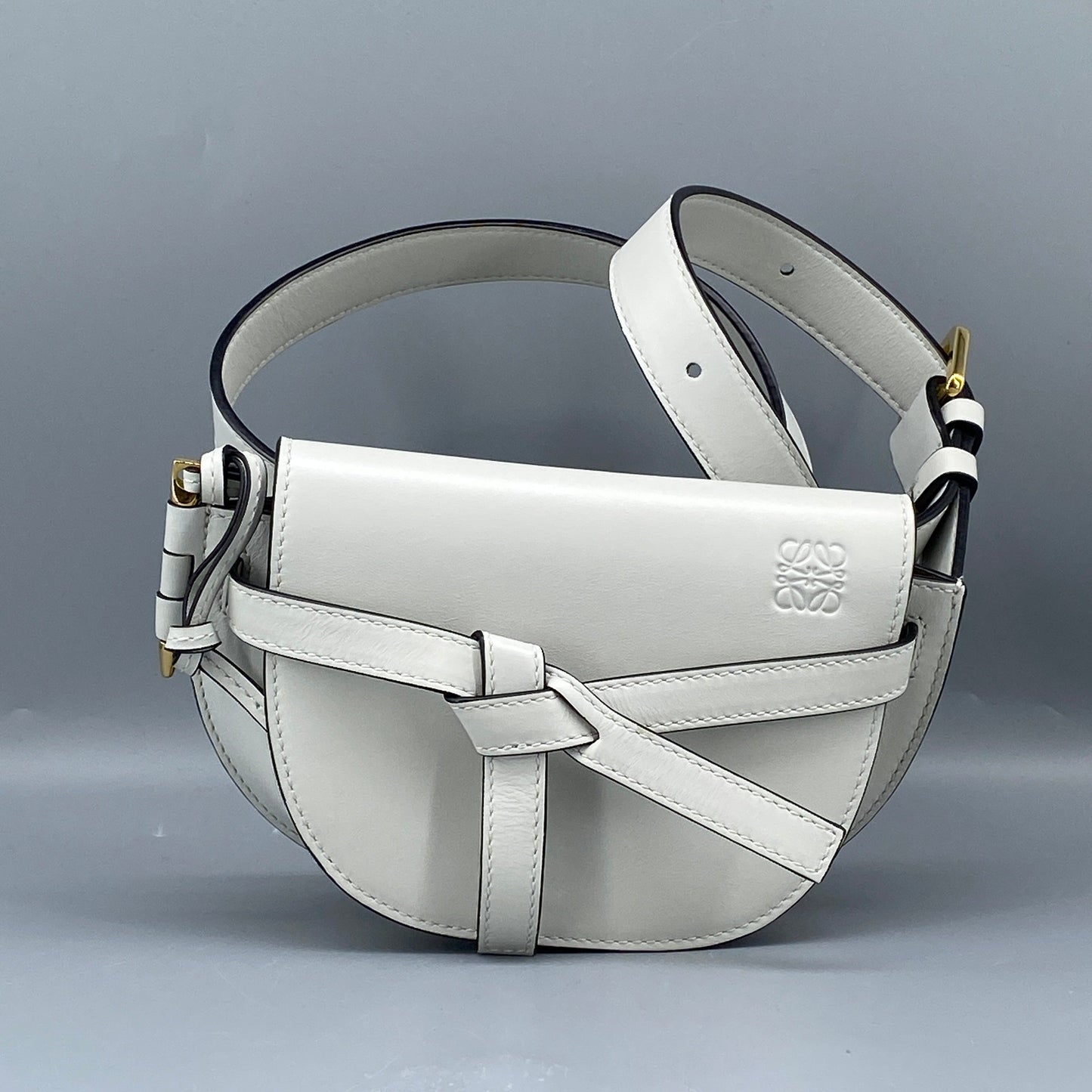 Loewe Gate Mini White Smooth Calfskin Belt Bag