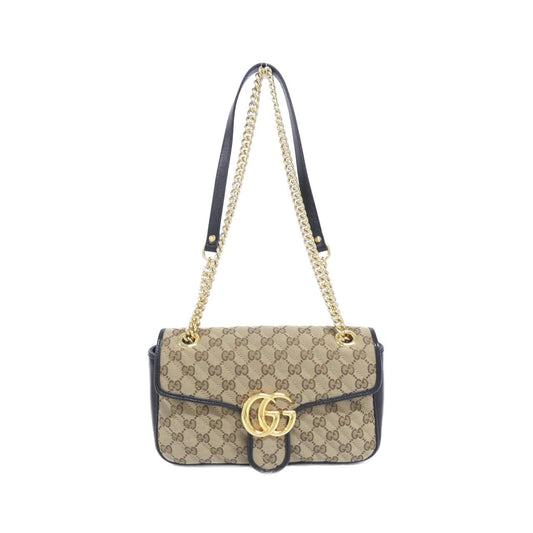 Gucci GG MARMONT GG Canvas Leather Shoulder Bag