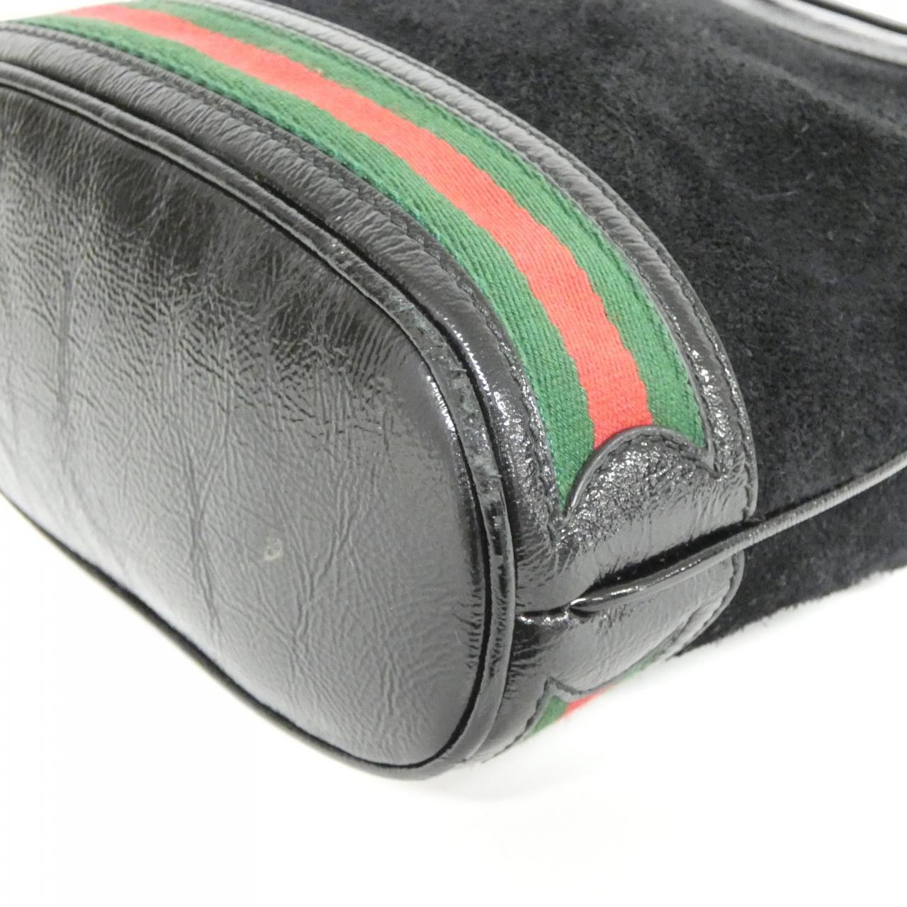 Gucci Ophidia Suede Enamel Shoulder Bag