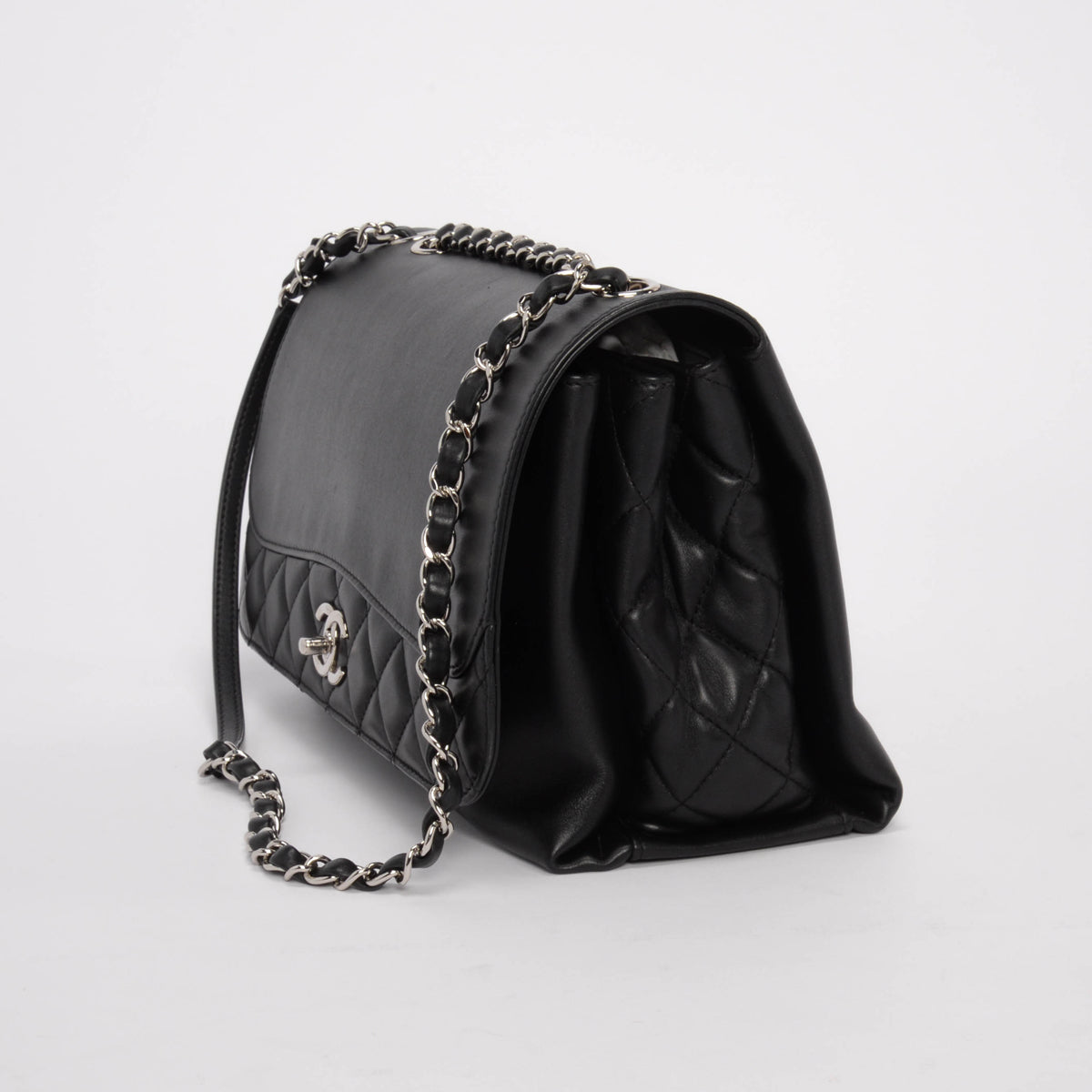 Chanel Black Lambskin Medium Tramezzo Handbag - Rovelle Bags