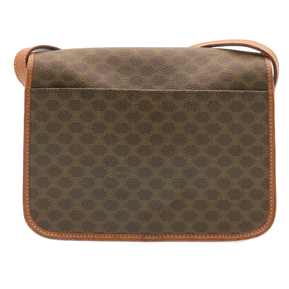 Luxury CELINE Macadam Canvas Circle logo Shoulder Bag Brown 26659