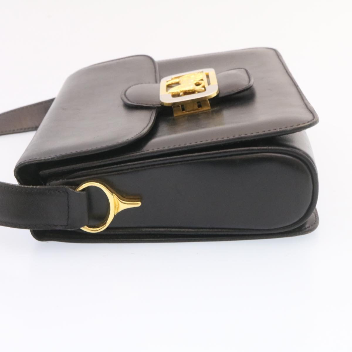 Luxury CELINE Horse Carriage Shoulder Bag Leather Black 26712