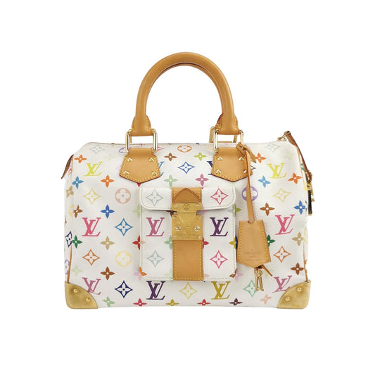 Louis Vuitton x Takashi Murakami Speedy 30 Lock White Multicolor