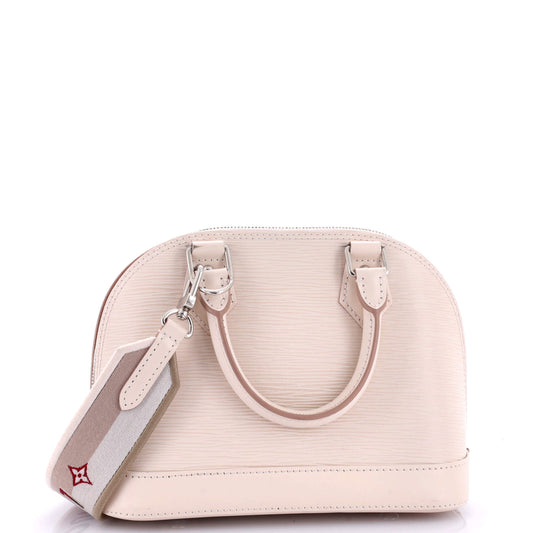 Louis Vuitton Alma Handbag Epi Leather with Logo Jacquard Strap BB