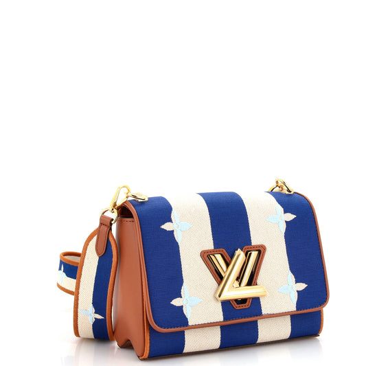 Louis Vuitton Twist Handbag Limited Edition Embroidered Stripe Canvas MM