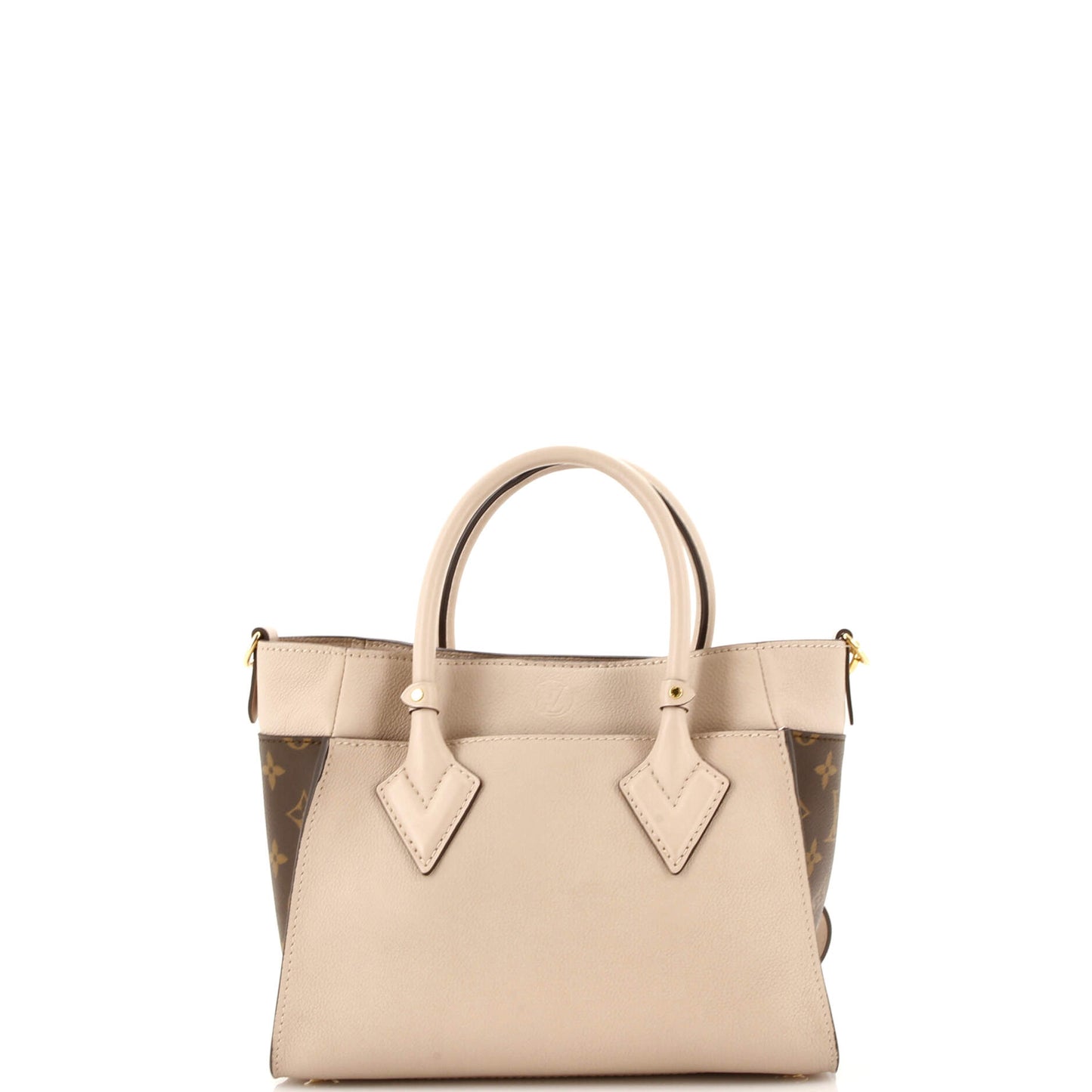 Louis Vuitton On My Side Tote Leather with Monogram Canvas PM