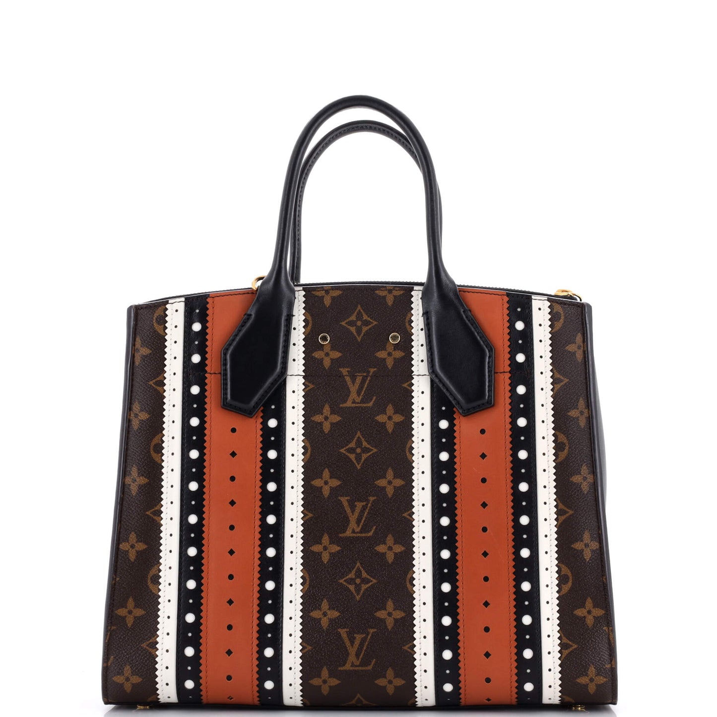 Louis Vuitton City Steamer Handbag Limited Edition Brogue Monogram Canvas and Leather MM