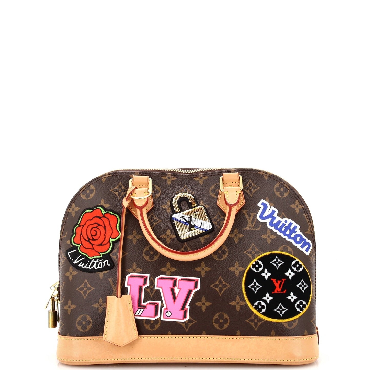 Louis Vuitton Alma Handbag Limited Edition Patches Monogram Canvas PM