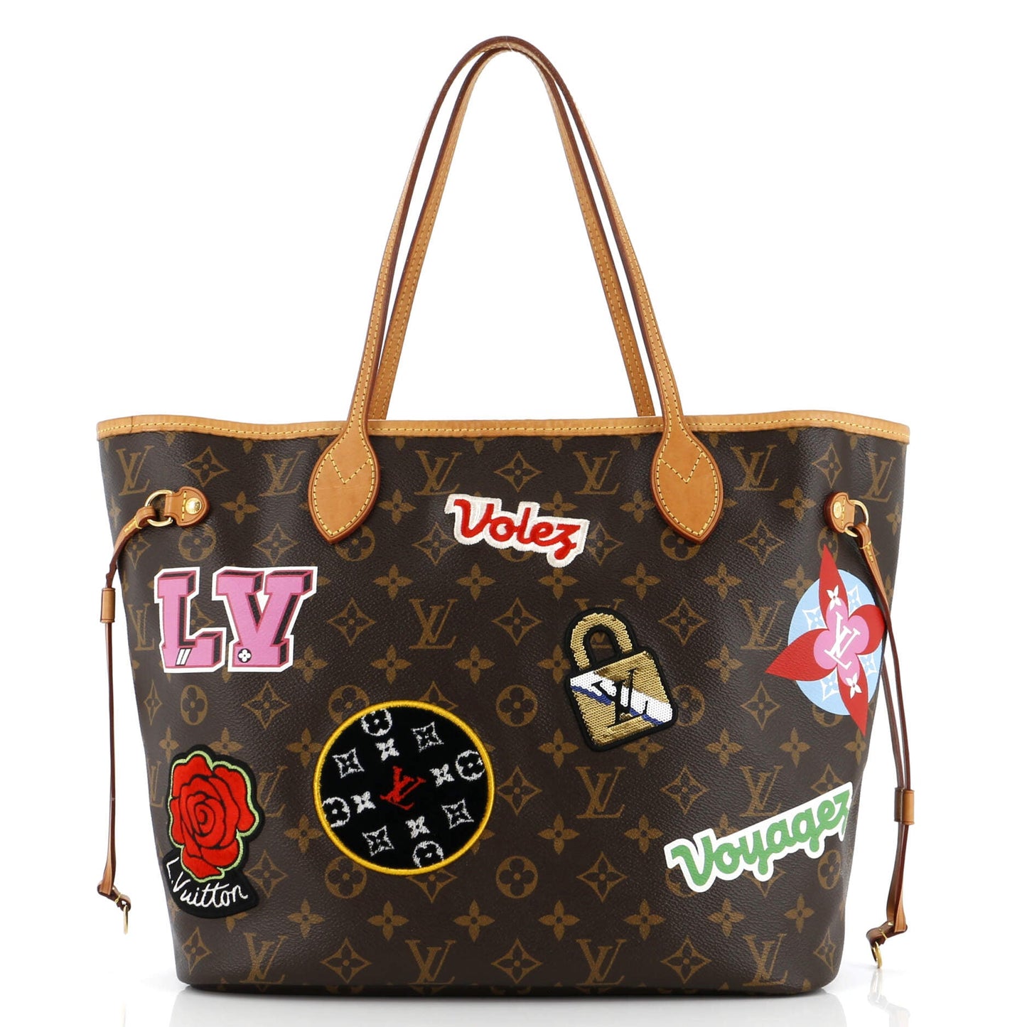 Louis Vuitton Neverfull NM Tote Limited Edition Patches Monogram Canvas MM