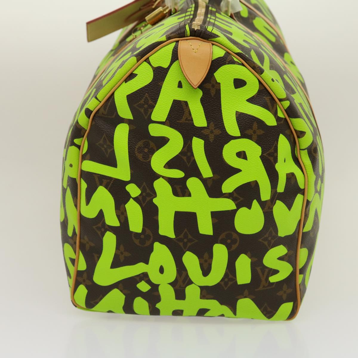 LOUIS VUITTON Monogram graffiti Keepall 50 Boston Bag Vert M93700 Auth 29946A