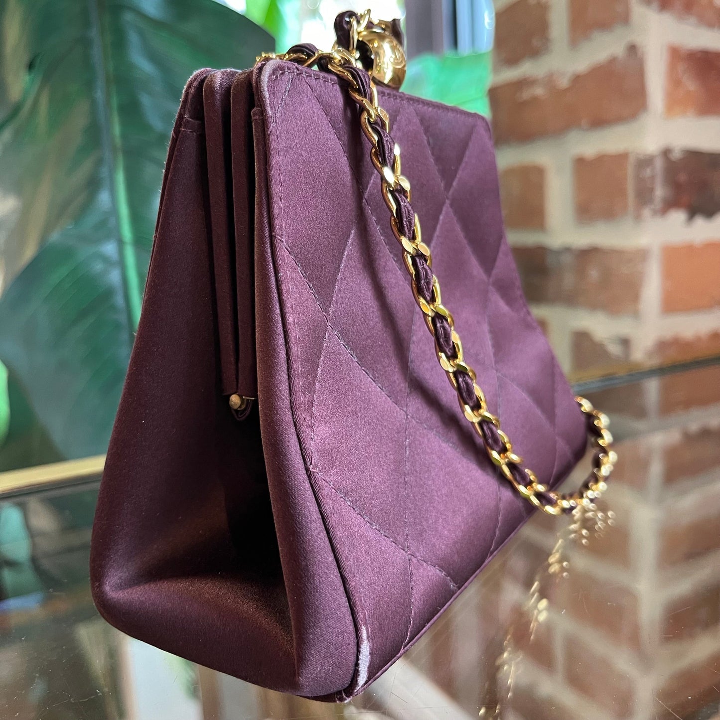 Chanel Silk Plum Colored Handbag - Rovelle Bags