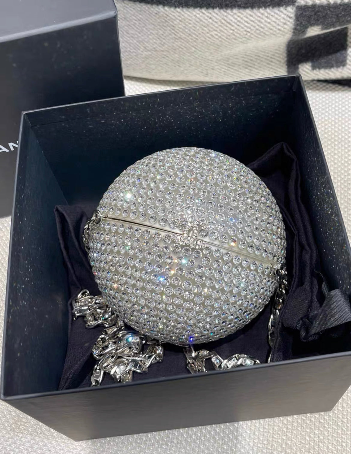 Chanel Luxury Leather Silver Clutch