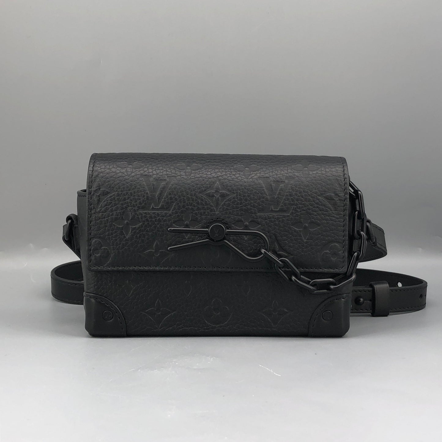 Louis Vuitton Monogram Taurillon Leather Steamer Crossbody Bag Black