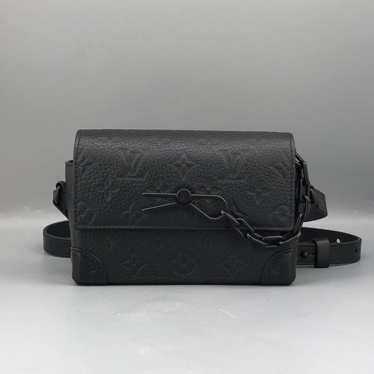 Louis Vuitton Monogram Taurillon Leather Steamer Crossbody Bag Black