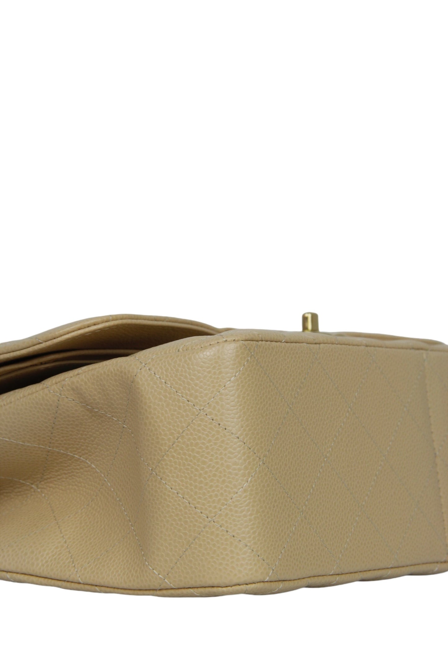 Chanel Beige Caviar Leather Double Flap Flap Bag - Rovelle Bags