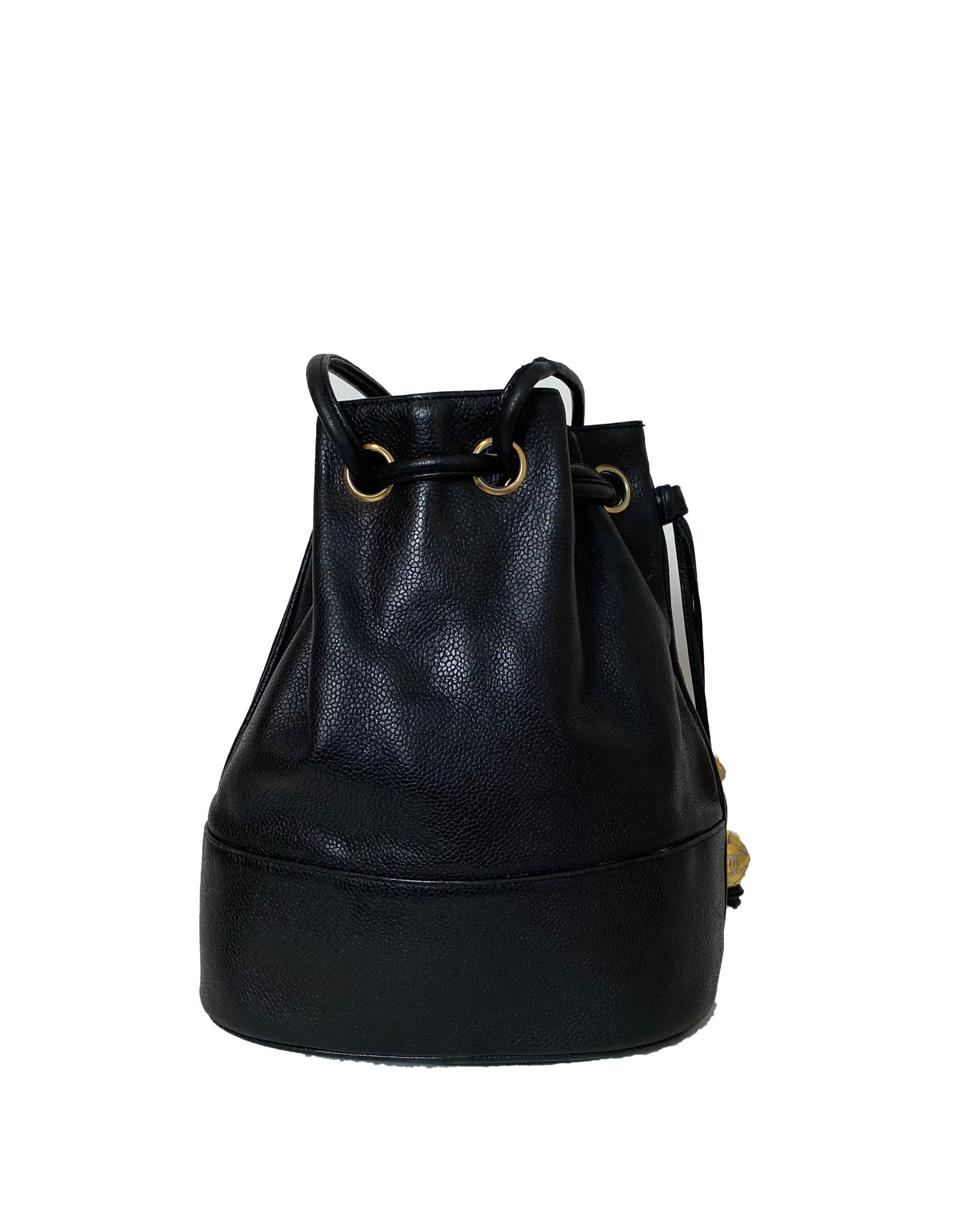 Chanel Black Caviar Leather CC Bucket Bucket Bag - Rovelle Bags
