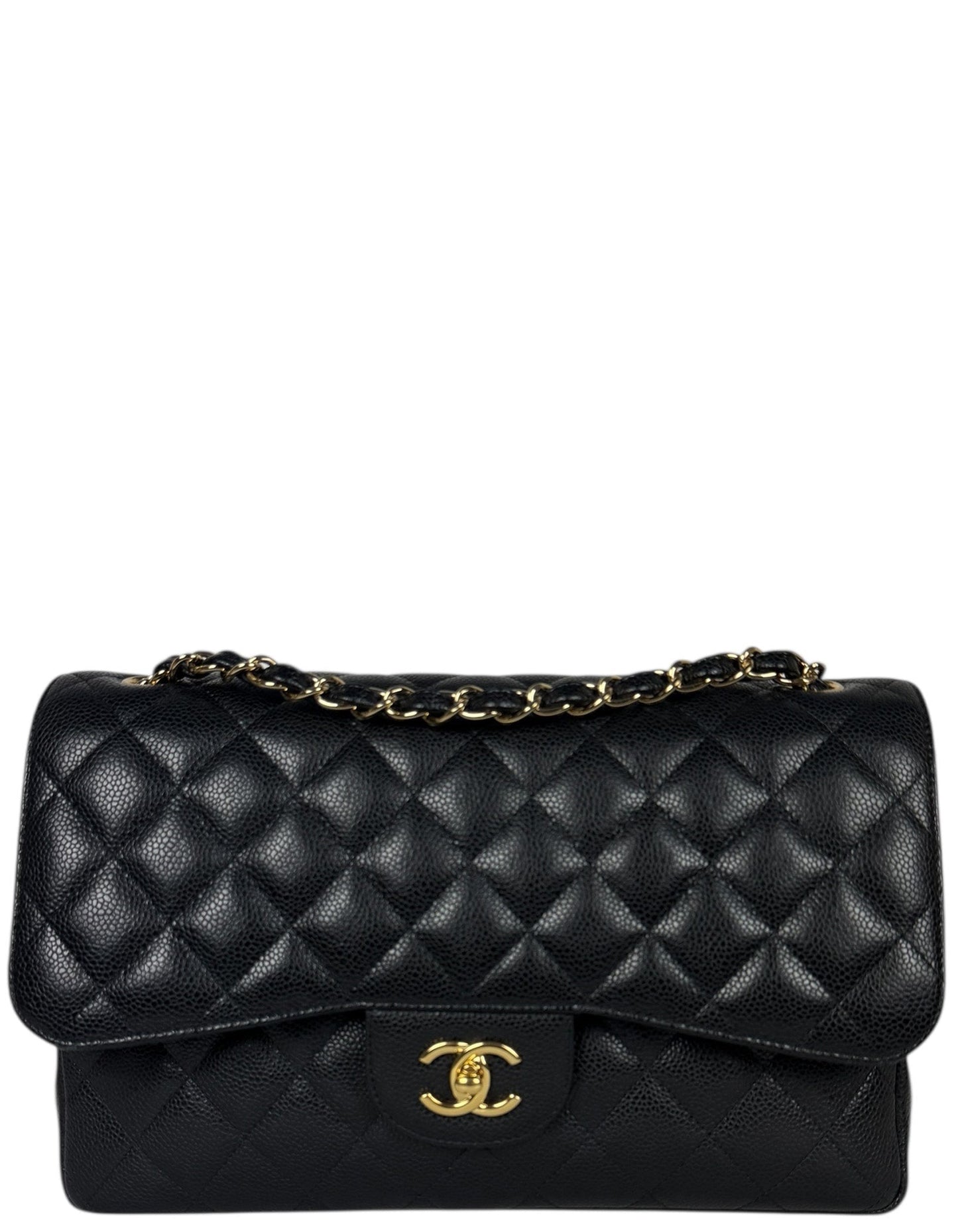 Chanel Black Caviar Leather Double Flap Flap Bag - Rovelle Bags