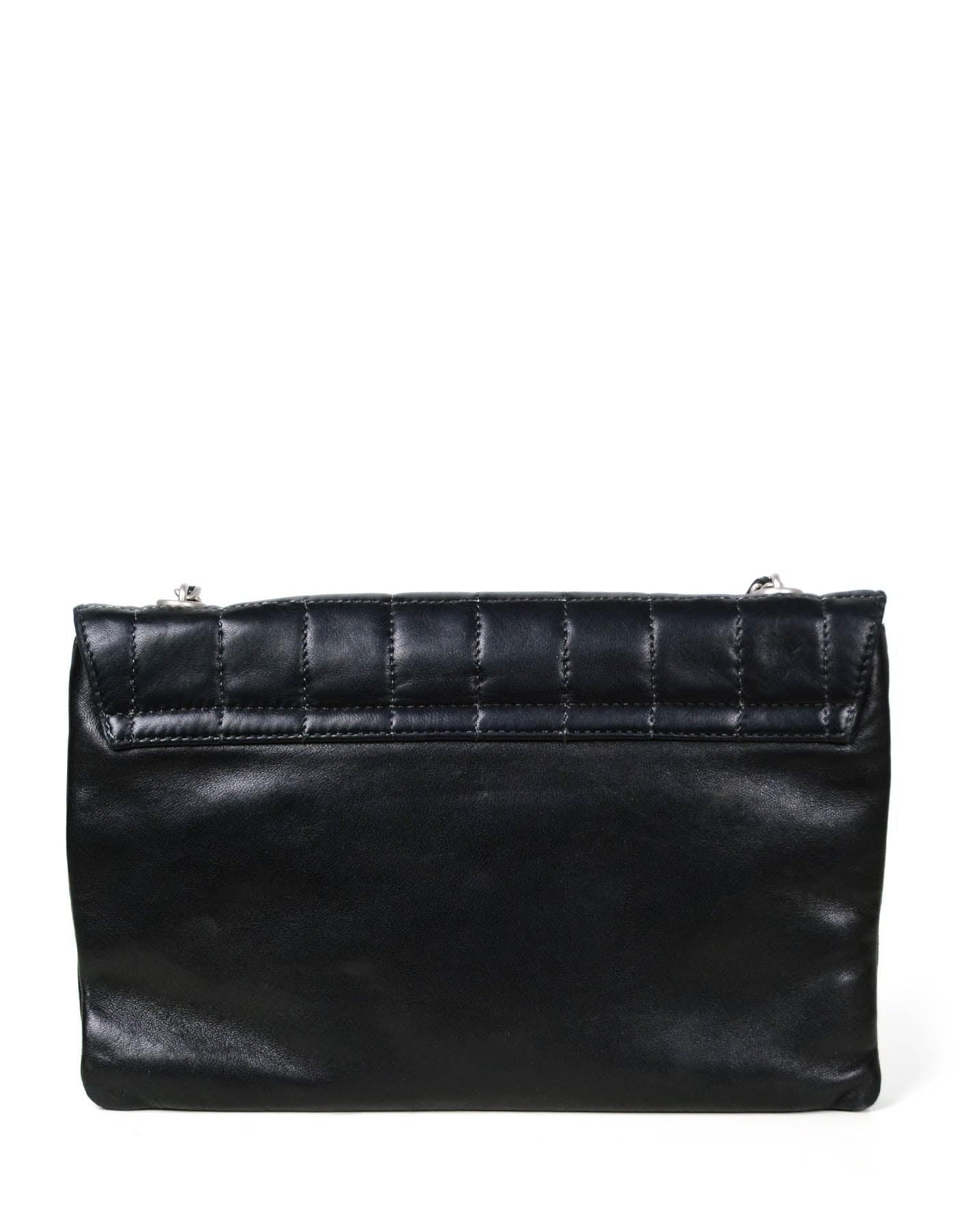 Chanel Black Lambskin Leather Square Quilted Flap Bag - Rovelle Bags