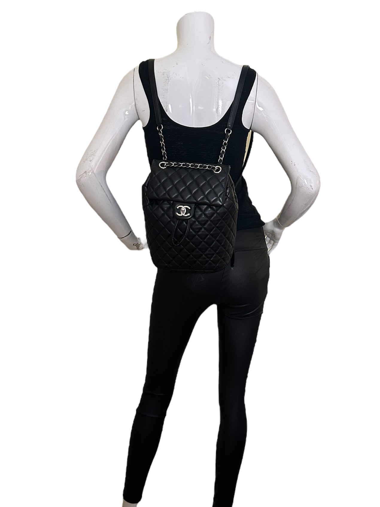 Chanel Black Lambskin Quilted Small Urban Backpack - Rovelle Bags