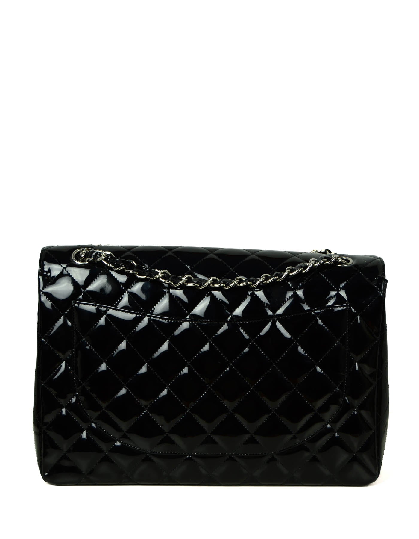 Chanel Black Patent Leather Quilted Single Flap Bag - Rovelle Bags