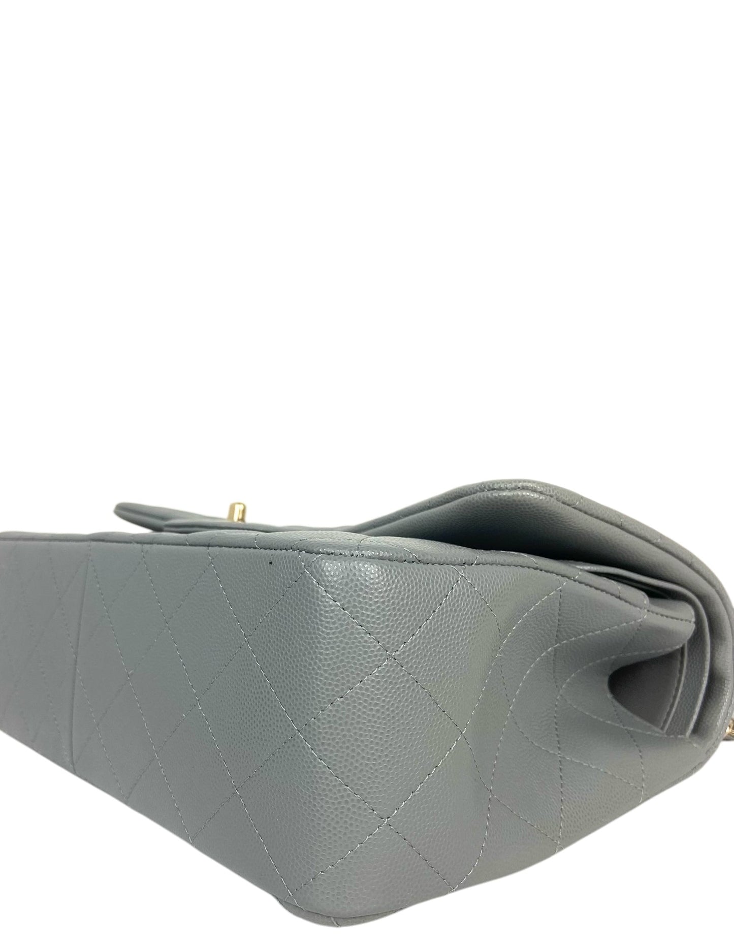 Chanel Grey Caviar Classic Double Flap Flap Bag - Rovelle Bags