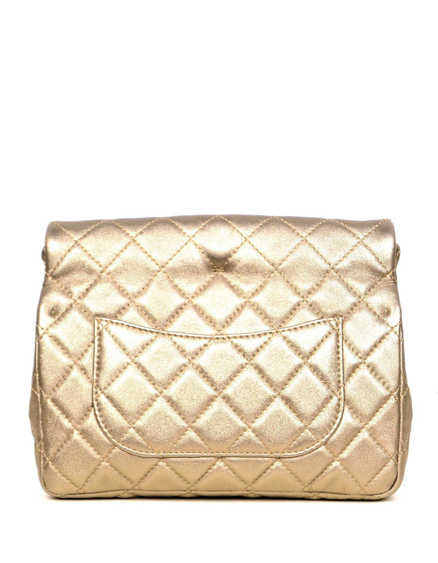 Chanel Khaki Metallic Calfskin 2.55 Reissue Clutch Bag - Rovelle Bags