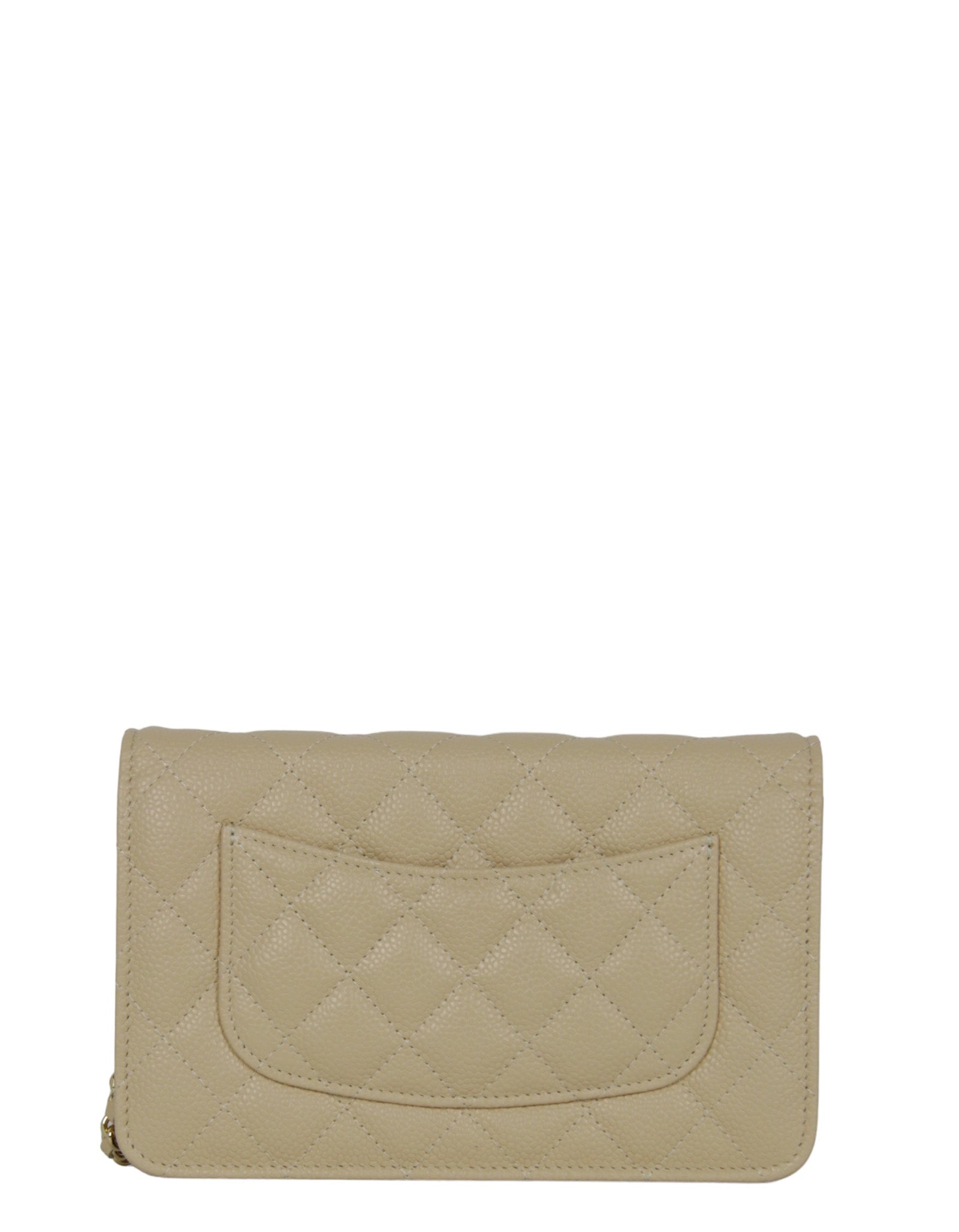Chanel NWT Beige Caviar Leather WOC Crossbody Bag - Rovelle Bags