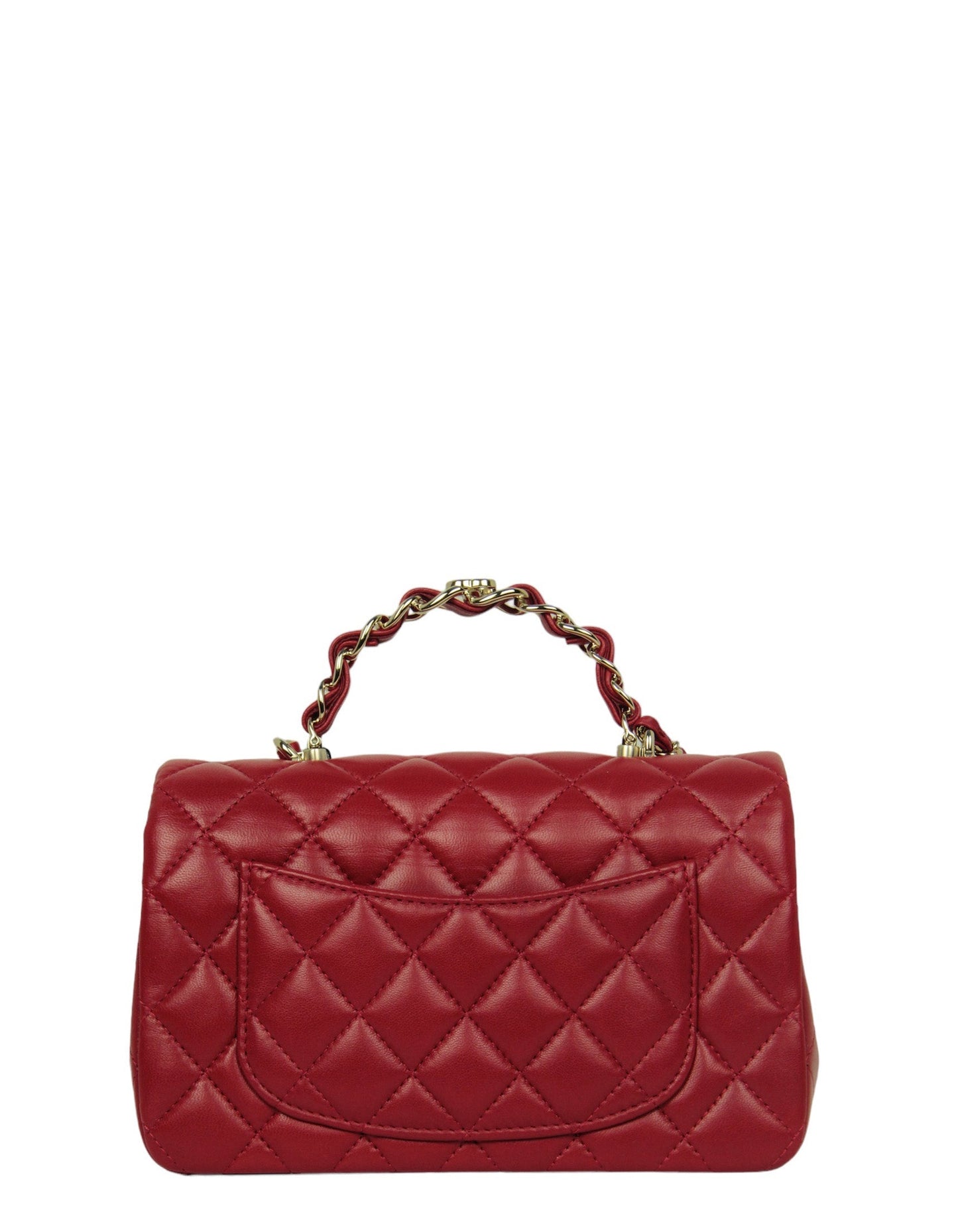 Chanel NWT Red Lambskin Quilted Mini Flap Bag - Rovelle Bags