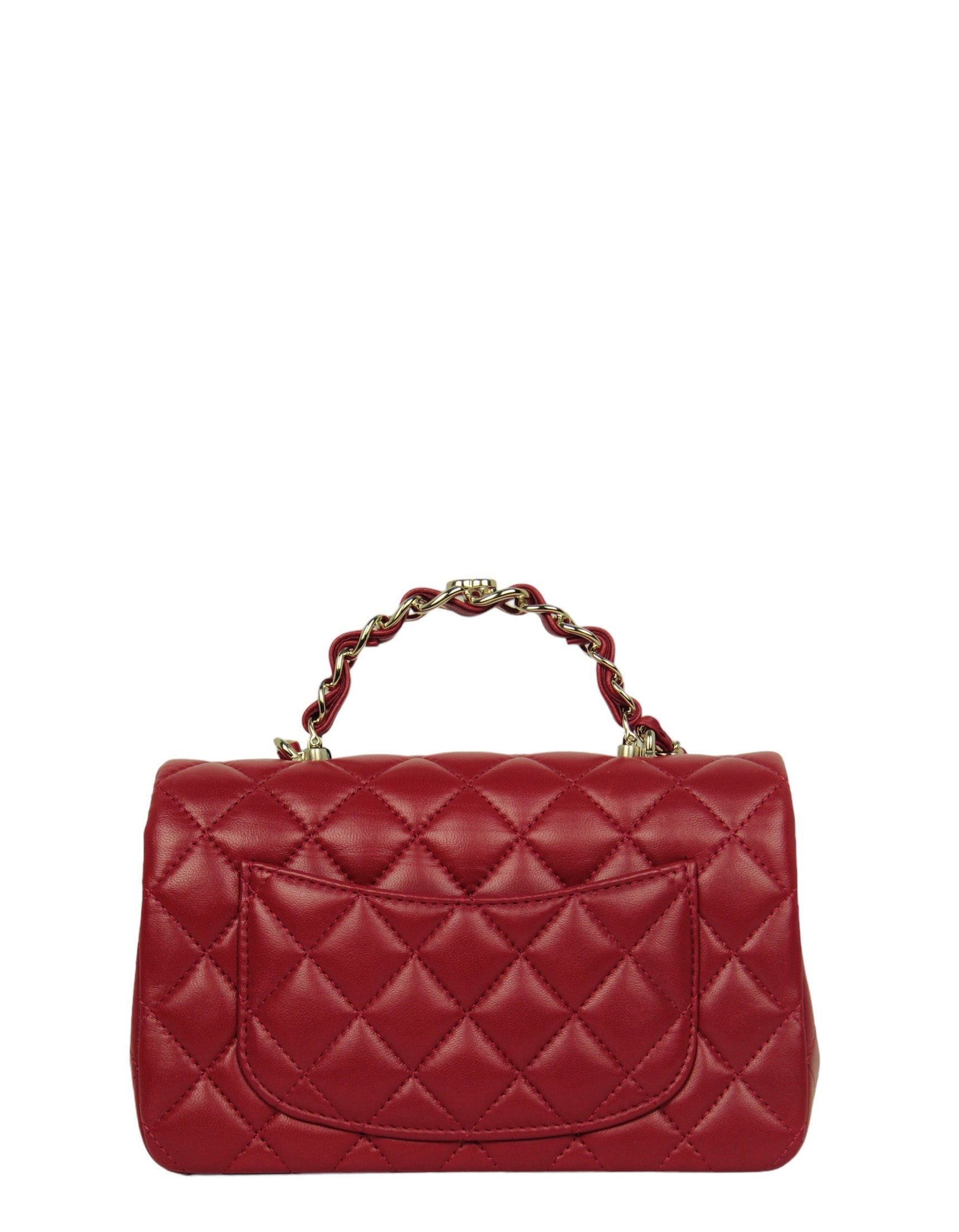 Chanel NWT Red Lambskin Quilted Mini Flap Bag - Rovelle Bags