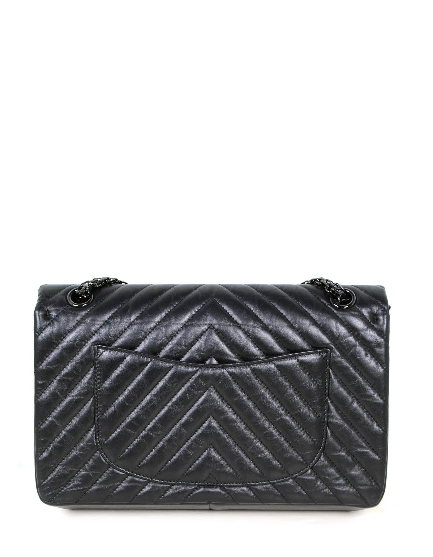 Chanel So Black Calfskin Quilted 2.55 Flap Bag - Rovelle Bags