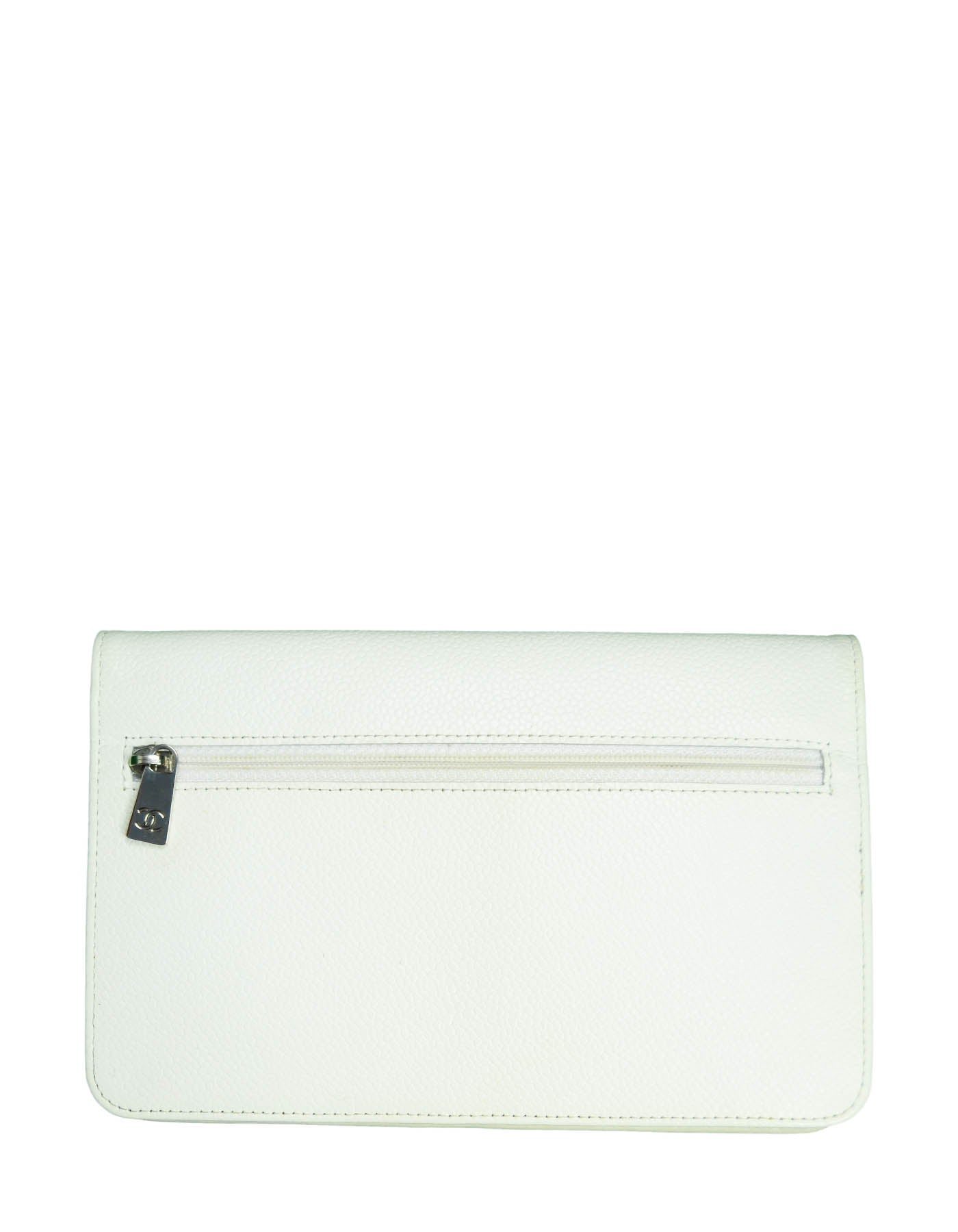 Chanel White Caviar Timeless CC Wallet Crossbody Bag - Rovelle Bags