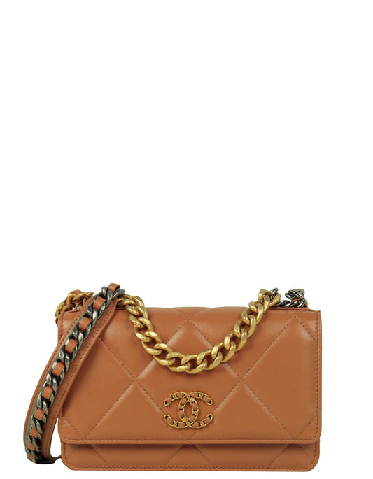 Chanel Brown Quilted 19 WOC Crossbody Crossbody Bag - Rovelle Bags