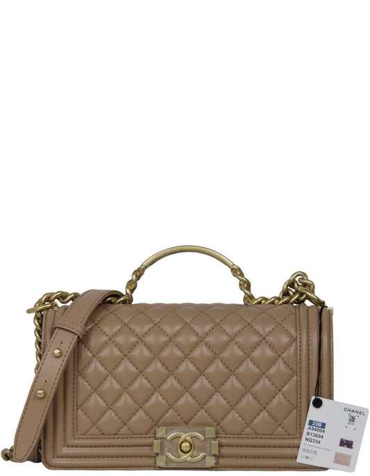 Chanel 2023 NWT Dark Beige Caviar Handbag - Rovelle Bags