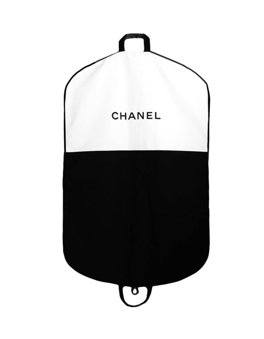 Chanel Black and White Canvas Garment Handbag - Rovelle Bags