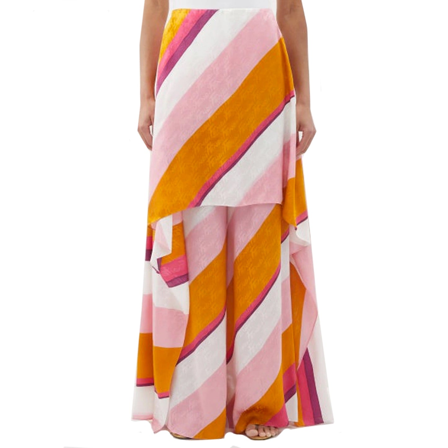 Fendi Ff Color-Block Draped Trousers Women