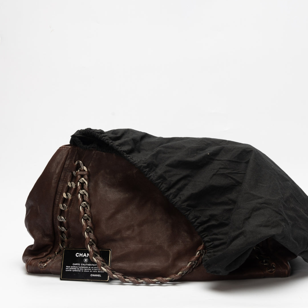 Chanel Dark Brown Caviar Leather Modern Tote Bag - Rovelle Bags