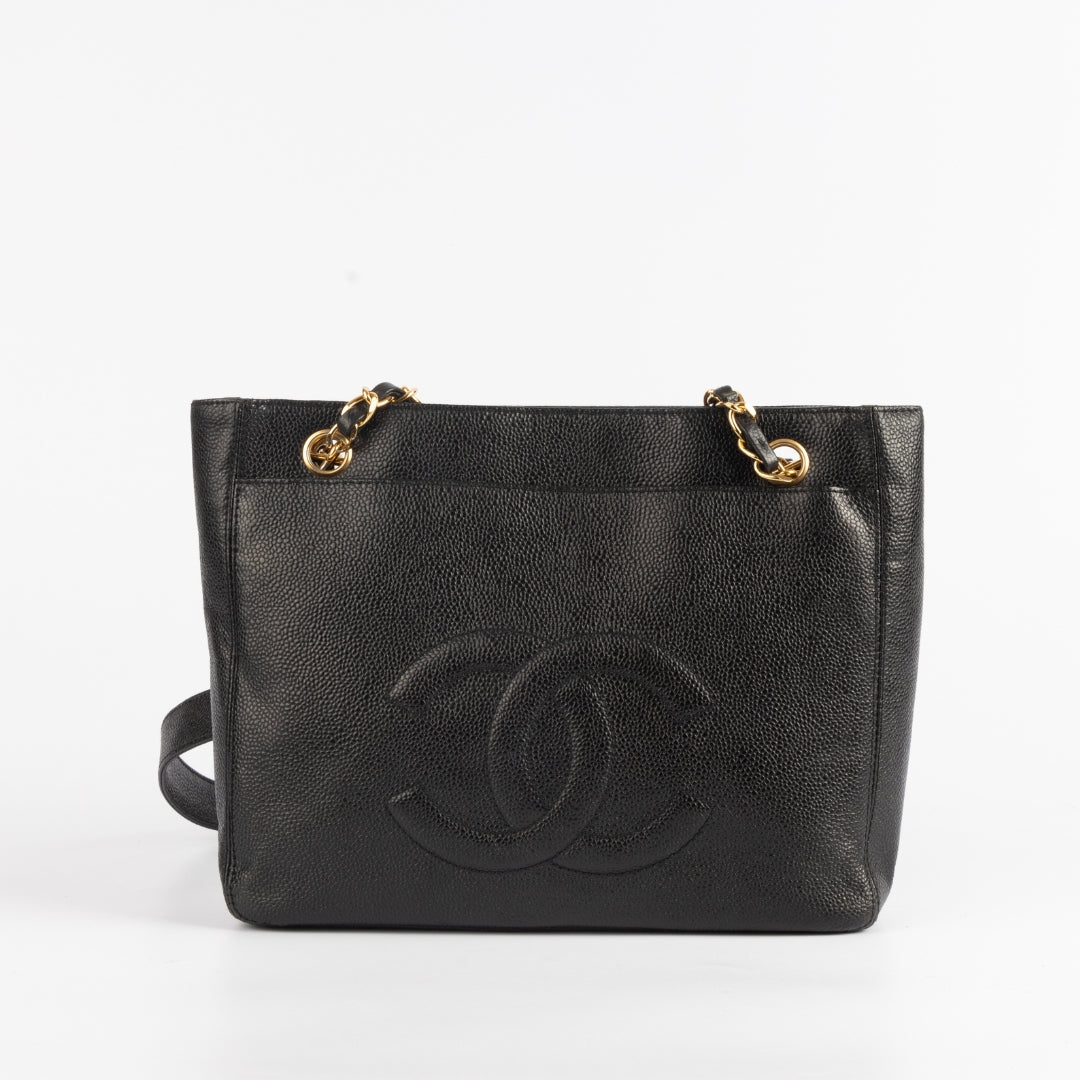 Chanel Black Caviar Leather Classic Front Shoulder Bag - Rovelle Bags