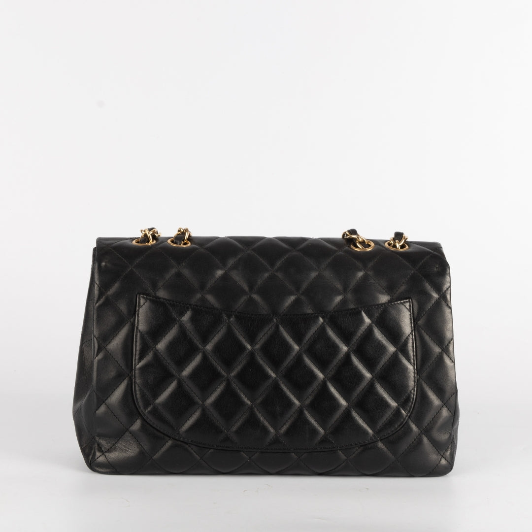 Chanel Black Quilted Leather Maxi Classic Shoulder Bag - Rovelle Bags