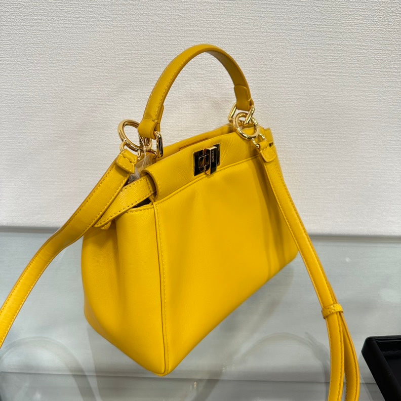 Fendi Peekaboo Mini 2way Leather Bag Yellow
