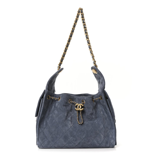 Chanel Suede Quilted Small Chanel 25 Handbag - Rovelle Bags