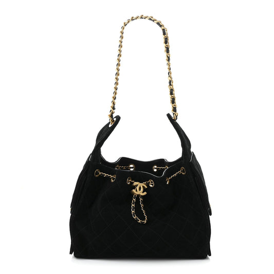 Chanel Suede Quilted Small Chanel 25 Handbag - Rovelle Bags