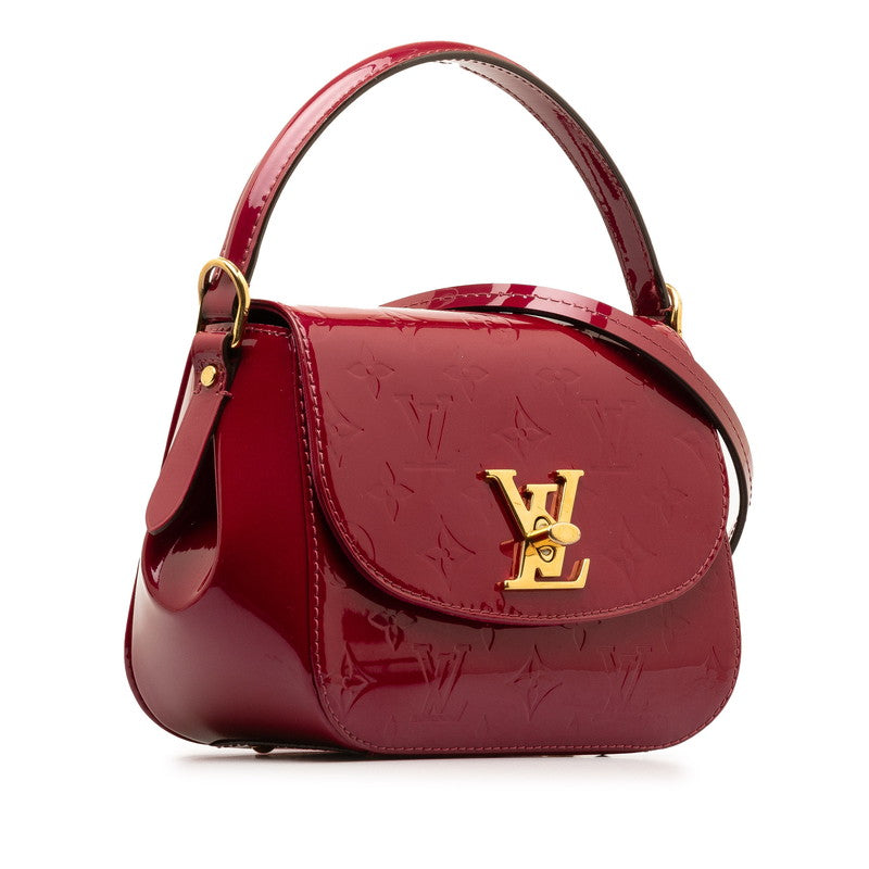 Louis Vuitton Monogram Verniss Pasadena Handbag 2WAY M90943 Magenta Pearl G Patent Leather Louis Vuitton