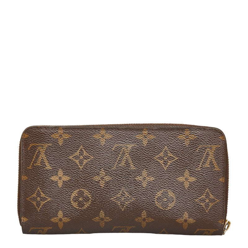 Louis Vuitton Monogram Wallet Round Long Wallet M42616 Brown PVC Louis Vuitton