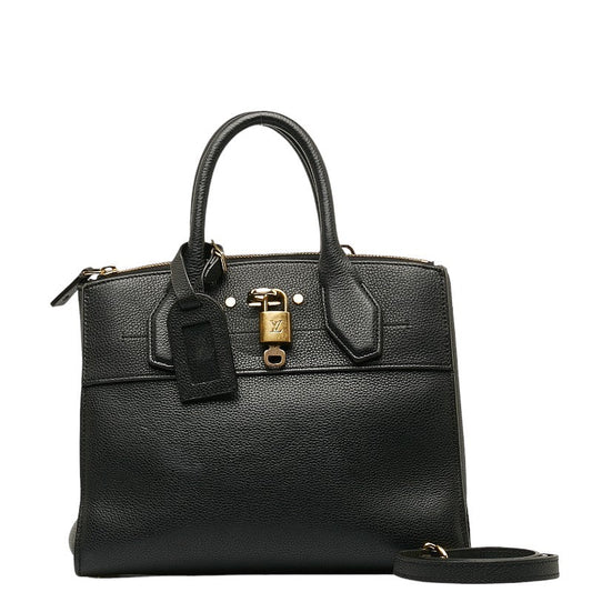 Louis Vuitton City Timer PM Handbag houlder Bag 2WAY M51028 Noir Black Leather Lady Louis Vuitton