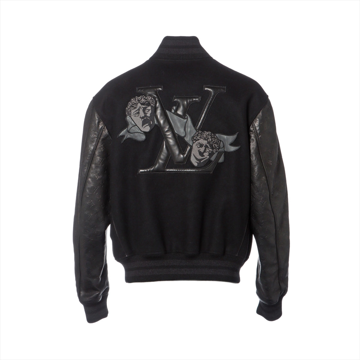 Louis Vuitton 22AW Wool x Leather St 46 Black x Grey RM222V Monogram Emboslezer and Wool Bronzone