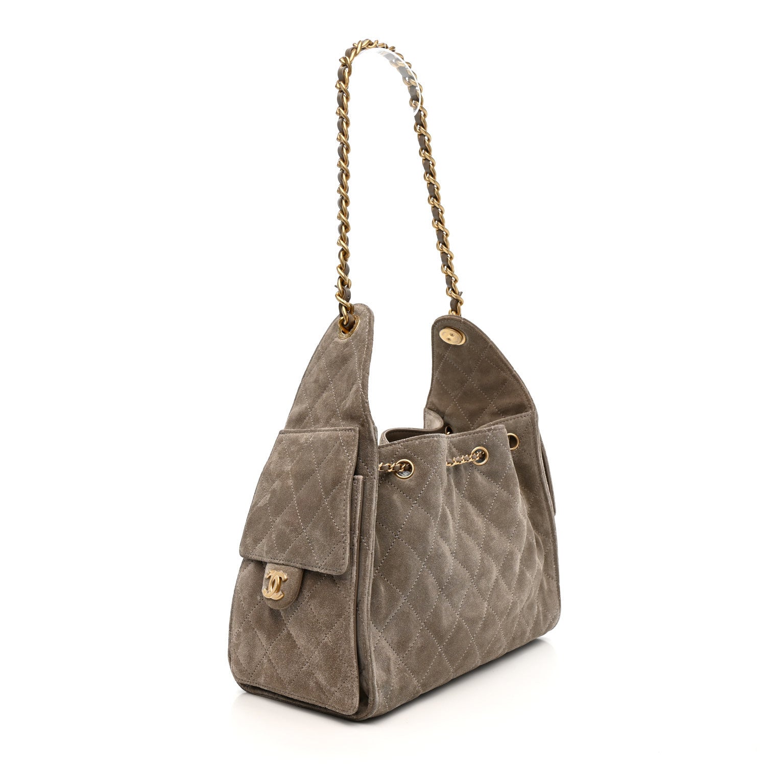 Chanel Suede Quilted Small Chanel 25 Handbag - Rovelle Bags