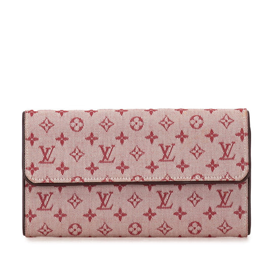 Louis Vuitton Monogram Mini Portefeuille International Long Wallet Long Wallet M92244 Triple Pink Canvas LOUIS VUITTON