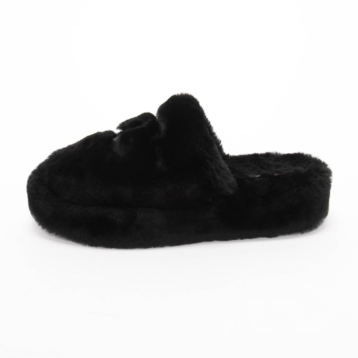 Chanel Black Shearling CC Travel Slippers Clutch Bag - Rovelle Bags